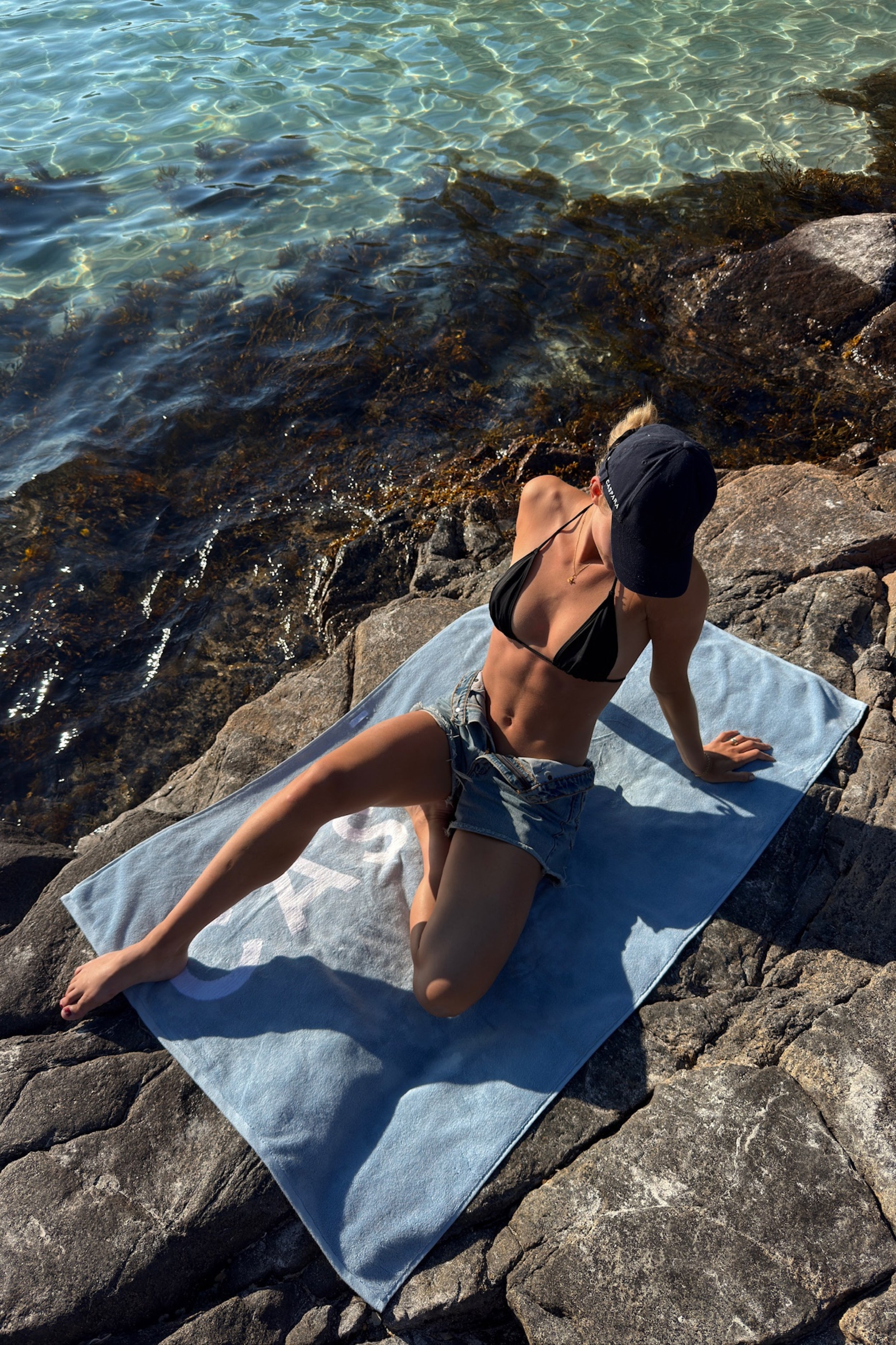 Beach Towel Vintage Blue 150x90